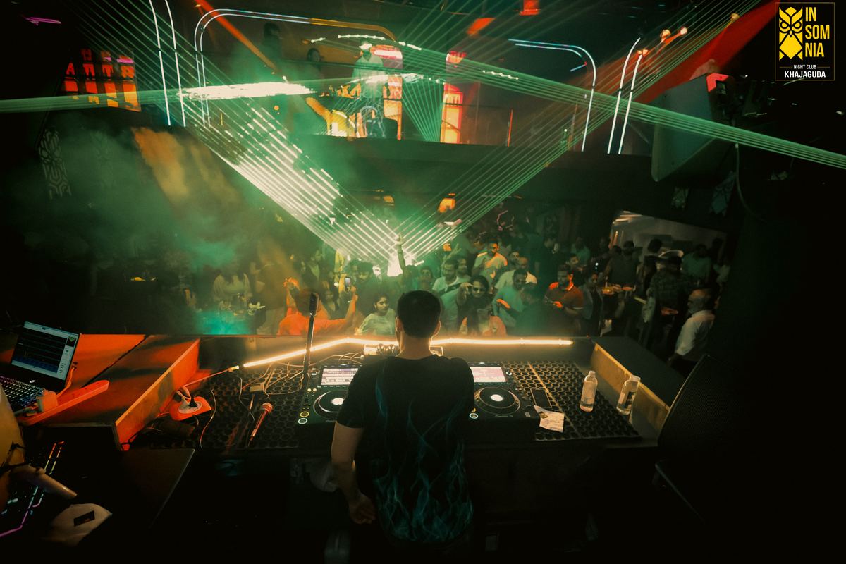 Hands up on the dance floor — Insomnia Night Club, Khajaguda, Hyderabad
