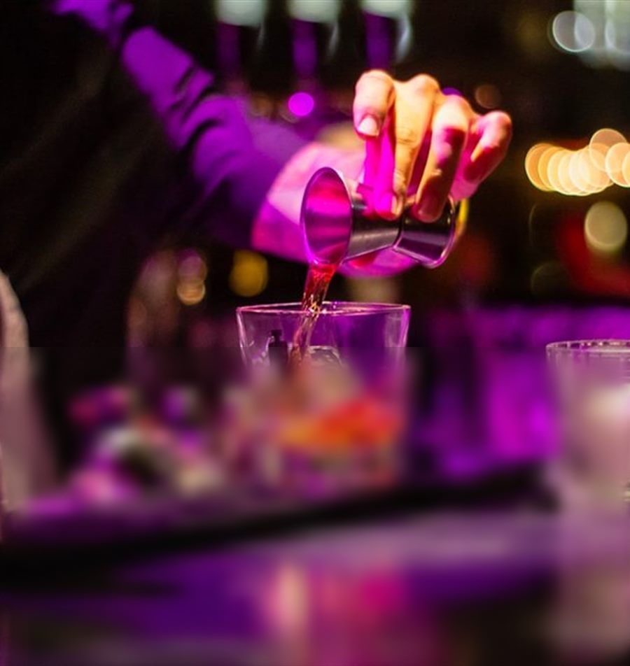 Full cocktail bar at Insomnia Night Club, Hyderabad